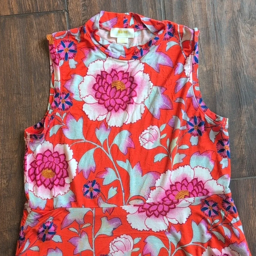Anthropologie Maeve Cleary Floral Mock Neck Dress Pockets - Women's Large - Picture 2 of 8